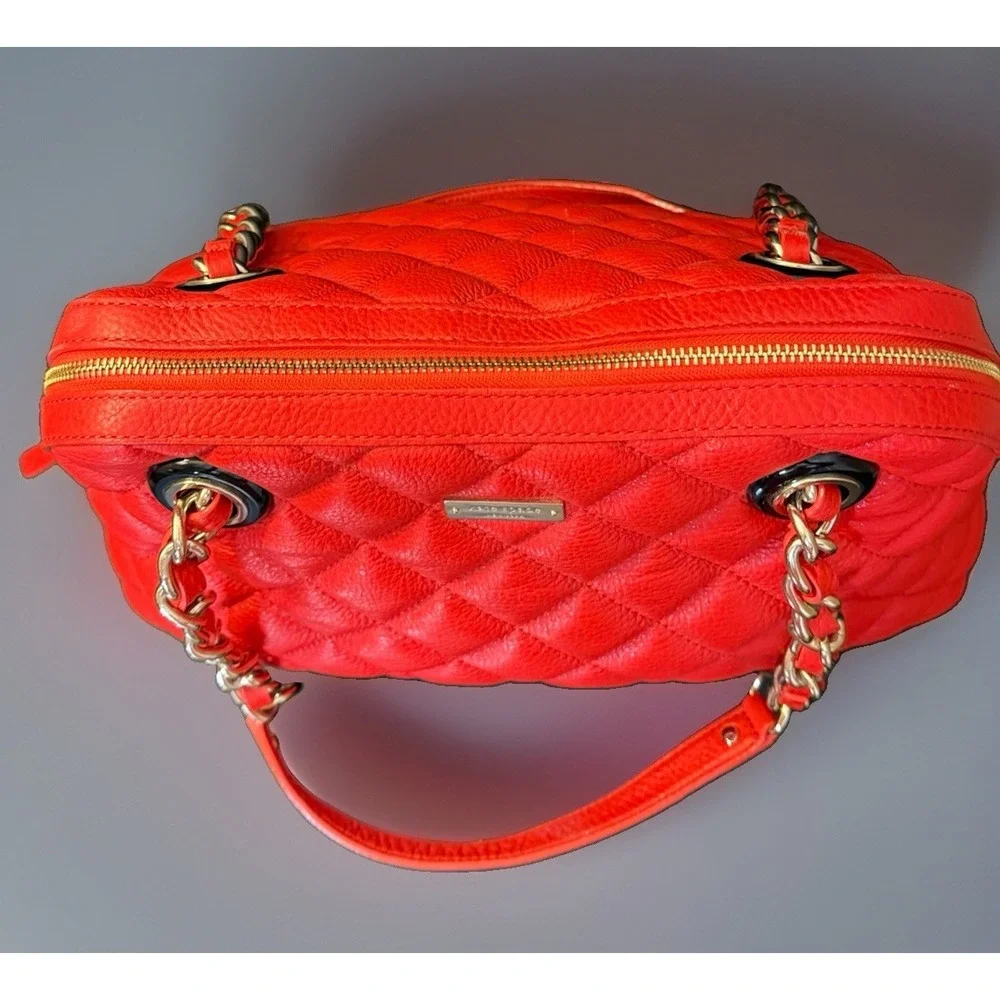 Kate Spade Gold Coast Georgina Quilted Leather Bag Maraschino Cherry Red EXC
